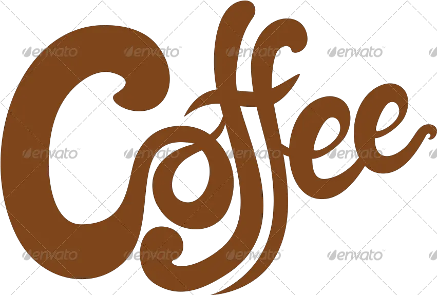  5 Handlettered Coffee Illustrations By Coffee Word Art Transparent Png Word Png