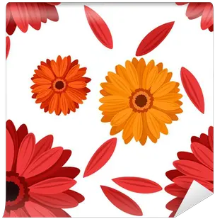  Seamless Background With Gerbera Flowers Vector Illustration Wall Mural U2022 Pixers We Live To Change Lovely Png Flowers Vector Png