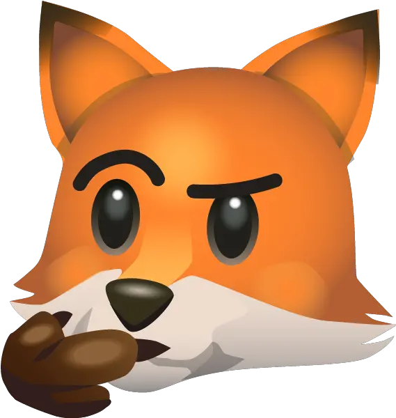  Download A Fox Thinking Emoji Cartoon Png Image With No Thinking Fox Thinking Emoji Png