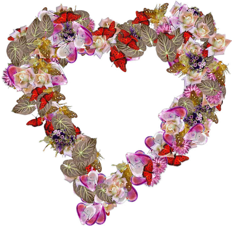  Heart Flowers Png Free Image On Pixabay Corazon En Flores Purple Flowers Png