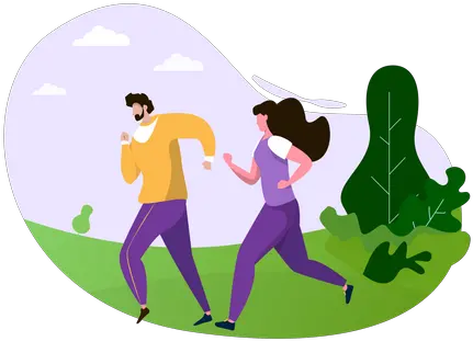  Best Premium Man And Woman Jogging In The Park Illustration Running Png Running Woman Icon