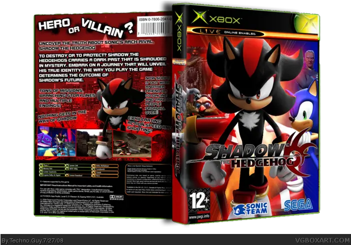  Shadow The Hedgehog Xbox Box Art Cover By Techno Guy Shadow The Hedgehog Png Shadow The Hedgehog Png