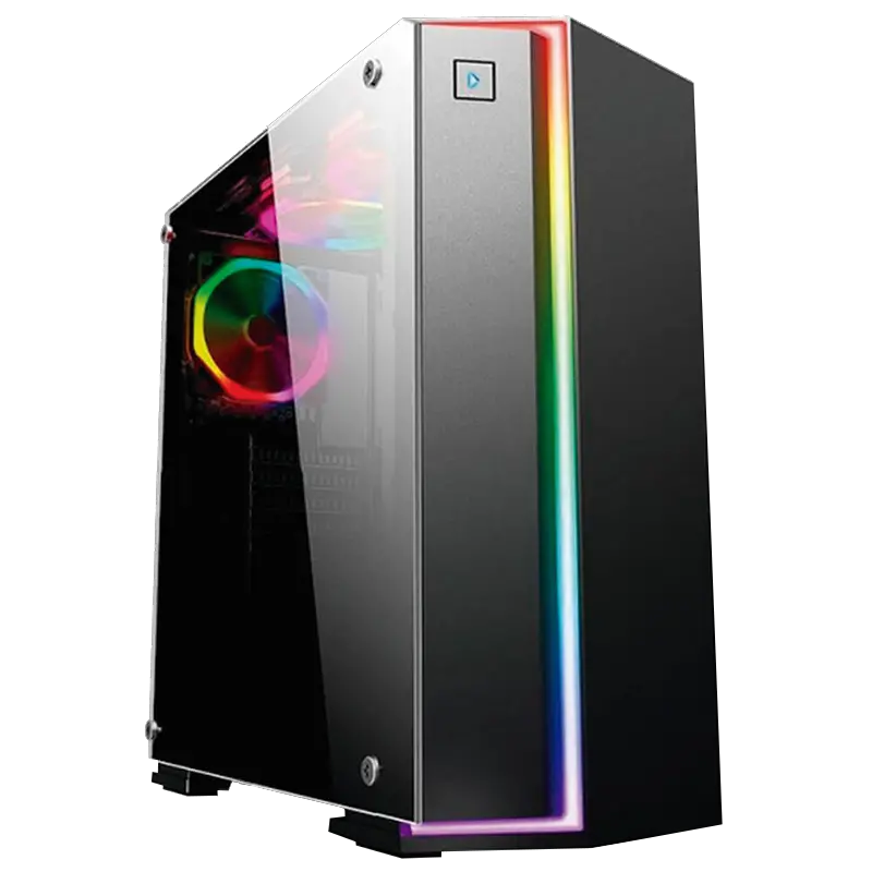  5 Water Prime A P Premium Gaming Case Mm Steel 3pcs Rainbow Flowing Rgb Fan Png Light Effect Transparent