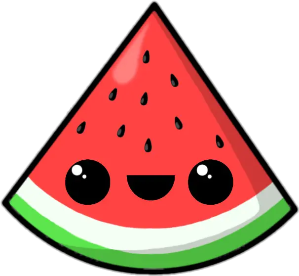  Kawaii Transparent Png Watermelon Drawing Clip Art Kawaii Watermelon Watermelon Slice Png