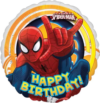  Circle Happy Birthday Foil Balloon Happy Birthday Spider Man Png Ultimate Spider Man Logo