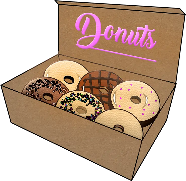  Donuts In Box Caixa De Donuts Png Donuts Png