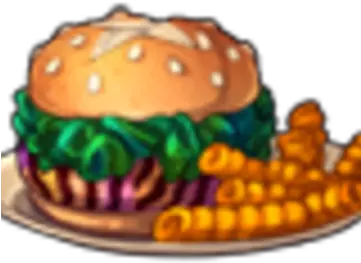  Coral Fries Illustration Png Burger And Fries Png