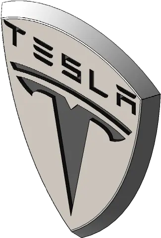  Tesla Logo 3d Cad Model Library Grabcad Emblem Png Tesla Logo Png