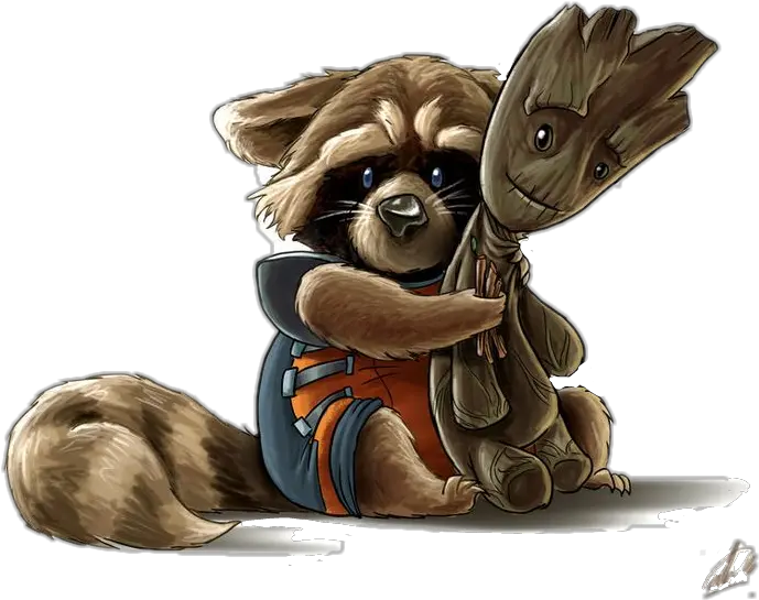  Rocket Groot Sticker By Taliafera Baby Rocket And Groot Png Groot Png