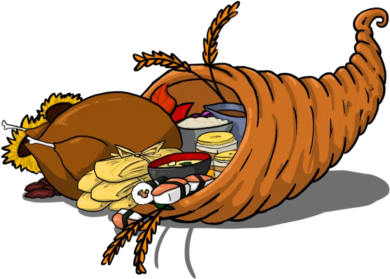  Cornucopia Clipart Thanksgiving Feast Cartoon Thanksgiving Feast Png Cornucopia Png