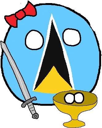  Saint Luciaball Saint Lucia Countryball Png Santa Lucia Icon