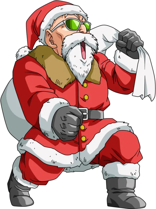  Download Hd Santa Roshi Pic Twitter Comz9ssz7w01s Funny Dragon Ball Png Master Roshi Png