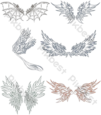  Wings Vector Templates Free Psd U0026 Png Download Decorative Wings Vector Png