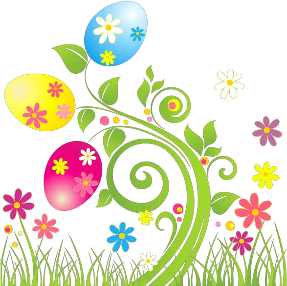  Download Clip Art Easter Egg Decoration With Flowers Png Transparent Clip Art Easter Flowers Clipart Transparent