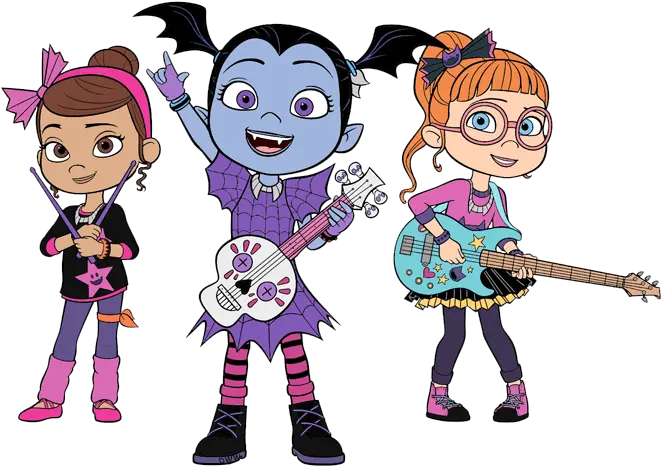  Bridget And Poppy In Band Ghoul Poppy And Bridget Vampirina Png Vampirina Png