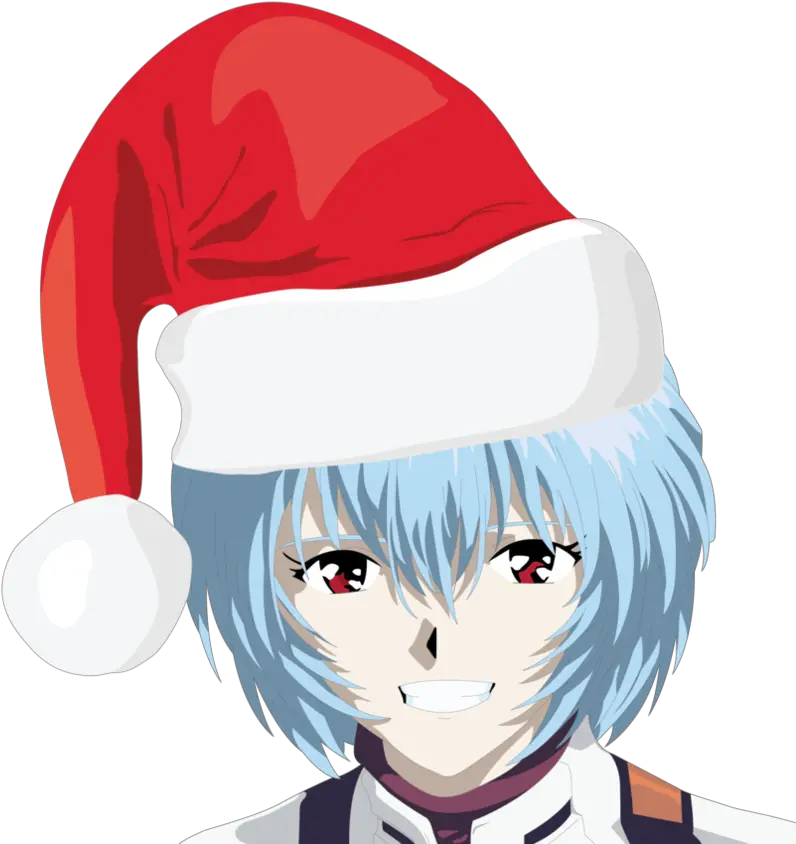  Rei Rei Ayanami Christmas Hat Png Rei Ayanami Png