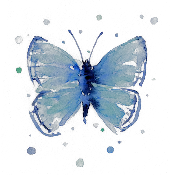  Blue Watercolor Butterfly T Shirt Blue Butterfly Watercolor Png Watercolor Butterfly Png