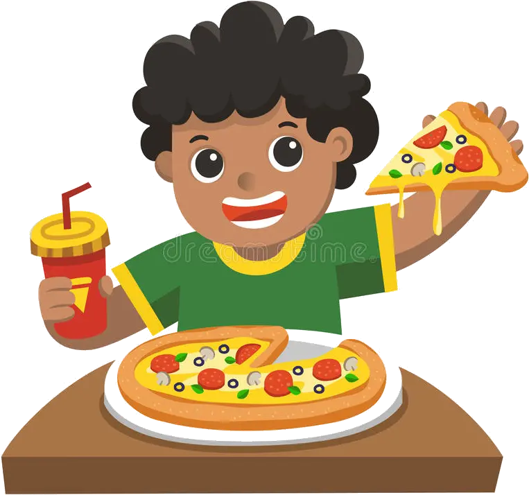  Person Eating Png Transparent Kids Eating Pizza Clipart Eating Png