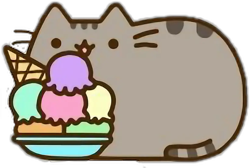  Pusheen Dog Ice Cat Mammal Hq Png Image Pusheen Eating Ice Cream Pusheen Transparent