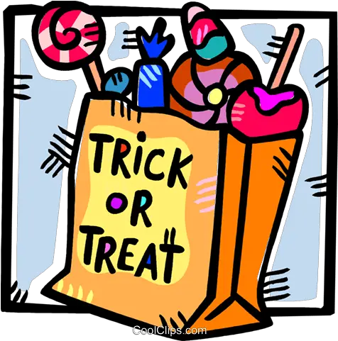  Bag Halloween Candies Royalty Free Vector Clip Art Trick Trick Or Treat Candy Bag Png Candy Clipart Png