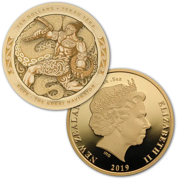  2019 Kupe The Great Navigator Gold Coin Set New Zealand Money New Zealand 2019 Coins Png Coin Transparent