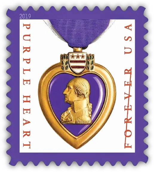  Purple Heart Forever Stamp Gets A New Look Purple Heart Stamp 2019 Png Purple Heart Medal Png