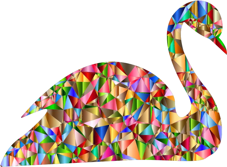  Chromatic Low Poly Swan Openclipart Png Low Poly Icon