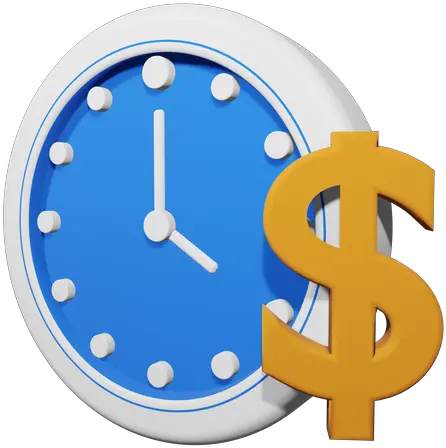  Premium Time Is Money 3d Illustration Download In Png Obj Solid Time Money Icon