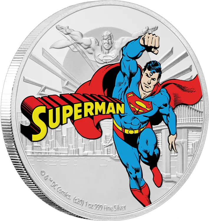  2020 Justice League 60 Years Superman Niue 2 Dollars 1 Oz Oz Silver 2021 Superman 1oz Coin Png Penguin Icon League