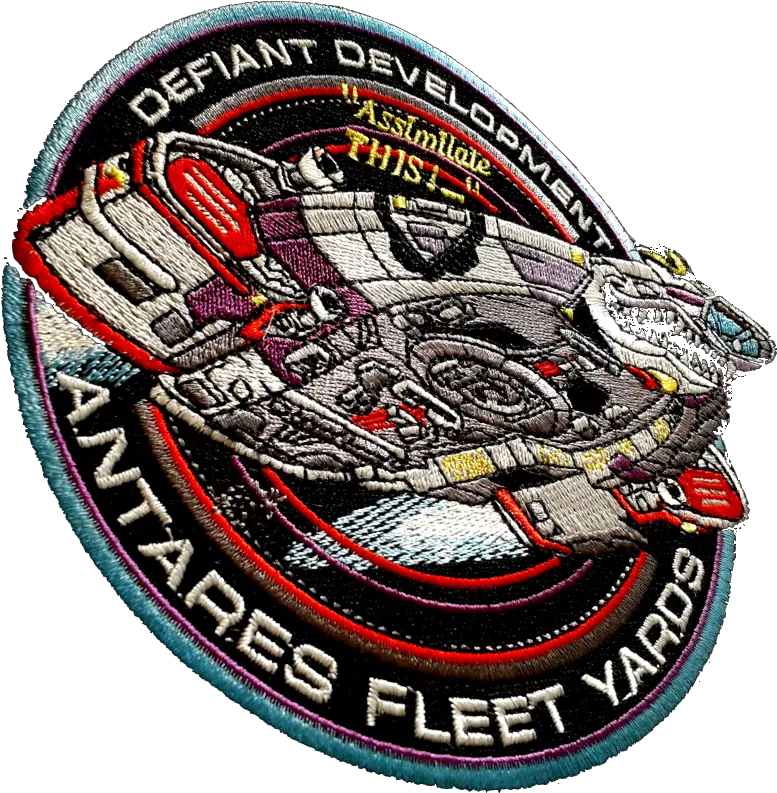  Defiant Antares Fleet Yards Uniform Patch Deep Space Nine Defiant Development Yards Transparent Logo Png United Federation Of Planets Logo