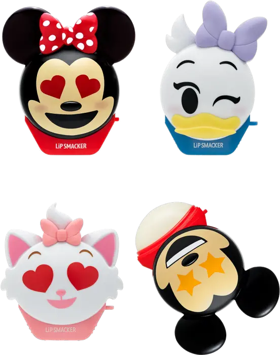  Lip Smacker Emoji Balm 4 Pack Mickey Minnie Marie Daisy Lip Smacker Disney Emoji Lip Balm Png Mickey And Minnie Png