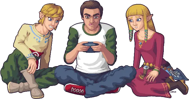  Zack Link And Zelda Pixeljointcom Sitting Png Legend Of Zelda Icon