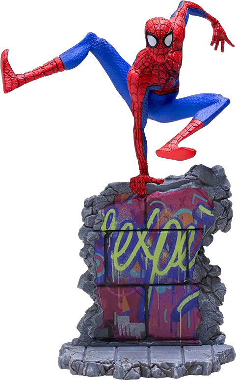  Marvel Spider Man Peter B Parker Statue By Iron Studios Spideeman Into The Spider Verse Peter B Parker Figurine Png Spider Gwen Transparent