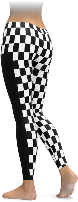  Checkered Flag Racing Stripe Leggings U2013 Brave New Look For Women Png Checkered Flag Png