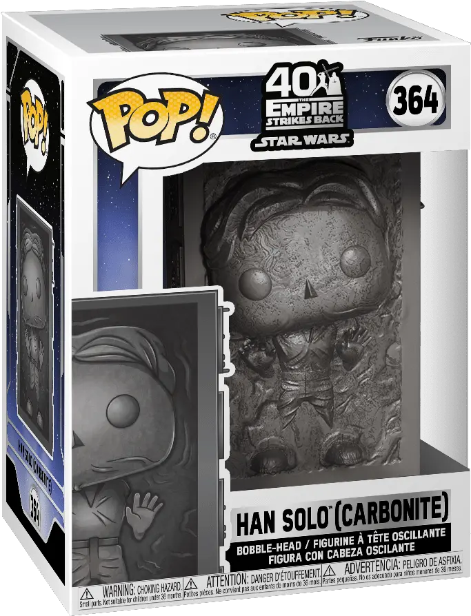  Han Solo Carbonite Star Wars 40th Anniversary 364 Pop Vinyl Solo In Carbonite Star Wars Funko Pop Png Han Solo Png