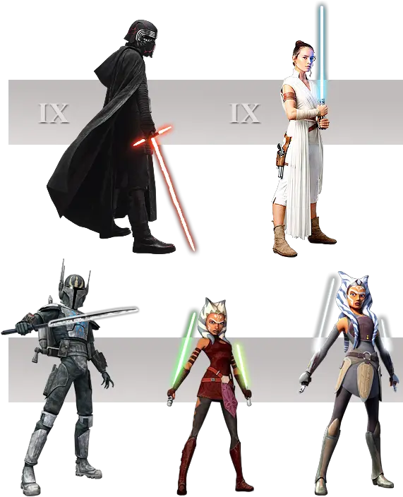  Kylo Ren U0026 Rey Ep Ix Vs Ahsoka Tano Pre Vizsla Gauntlet Ahsoka Tano Vs Rey Png Kylo Ren Png