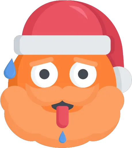  Christmas Emoji Hot Overheating Santa Icon Clip Art Png Fish Emoji Png