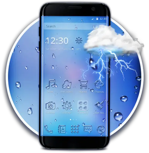  Amazoncom Drizzle Rain Drops Theme Appstore For Android Samsung Galaxy Png Rain Emoji Png