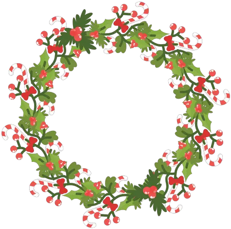  Christmas Wreath Candy Canes Icon 14 Transparent Png U0026 Svg Floral Circle Frame Png Wreath Transparent Background