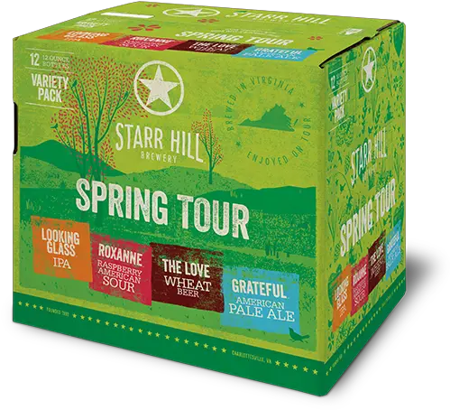  Spring Tour Variety Pack U2014 Starr Hill Brewery Cardboard Packaging Png Spring Png