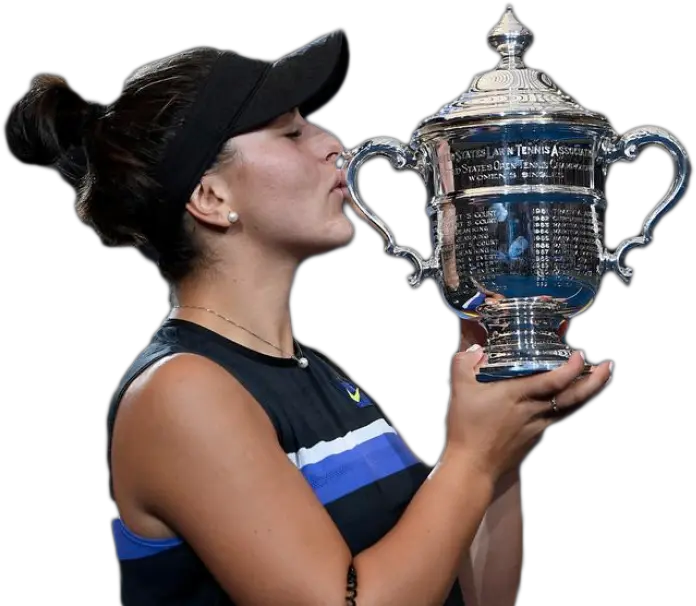  Bianca Andreescu Kisses The Trophy Png Bianca Andreescu With Trophy Trophy Png