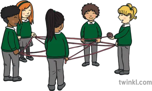  Group Task Wool Web Children In Circle Game Ks1 Illustration Sharing Png Circle Game Png