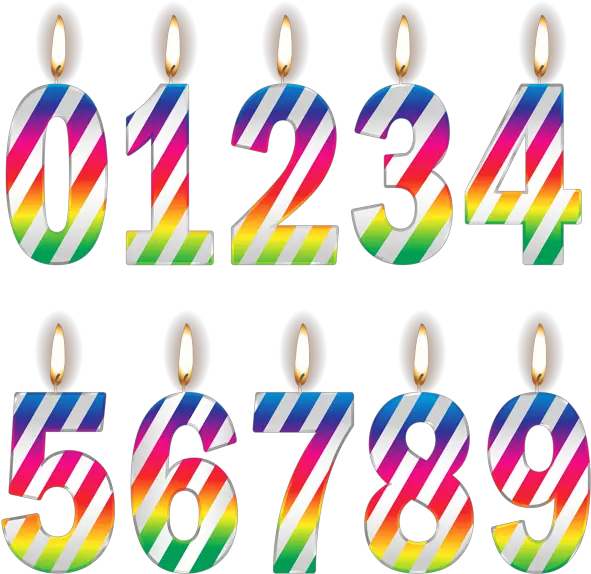  Numbers Birthday Candles Png Clip Art Clip Art Birthday Candle Png