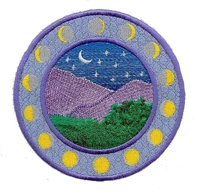  Download Landscape Moon Night Stars Mountains Png Circle Night Stars Png