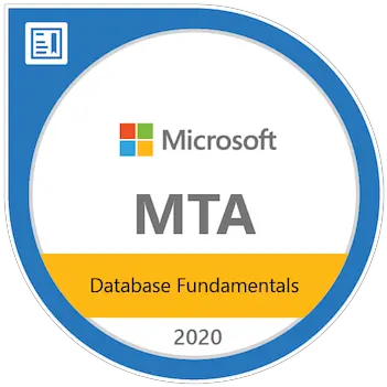  Mta Database Fundamentals Certified 2020 Acclaim Microsoft Mta Badge Png Mta Logo