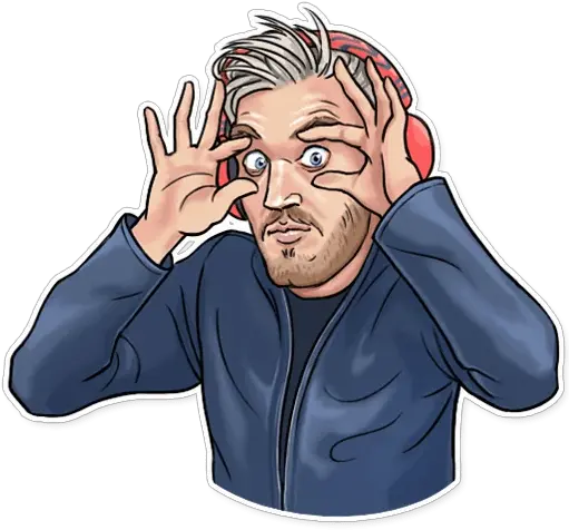  Pewdiepie Wide Eyes Sticker Sticker Mania Sticker Telegram Money Png Pewdiepie Face Png