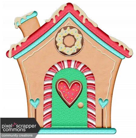  Xmas 2016 Gingerbread House Graphic By Tina Shaw Pixel Heart Png Gingerbread House Png