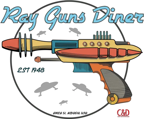  Ray Guns Diner T Shirt Clip Art Png Ray Gun Png