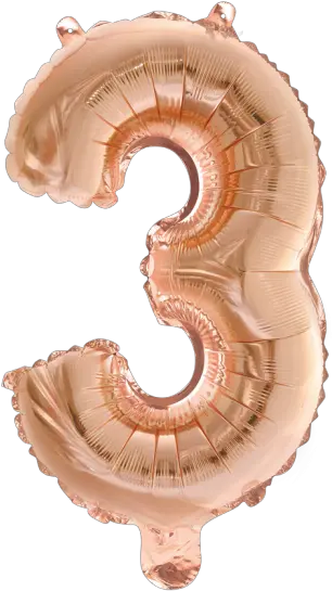  Foilballoon No 3 16 Rose Gold 16u0027u0027 Numbers Foil Balloon No 3 Rose Gold Png Rose Gold Png