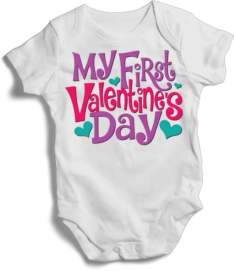  My First Valentineu0027s Day Baby Bodysuits Onesie Size New Born Sleeves Short Sleeve Short Sleeve Png Crazy Buddy Icon